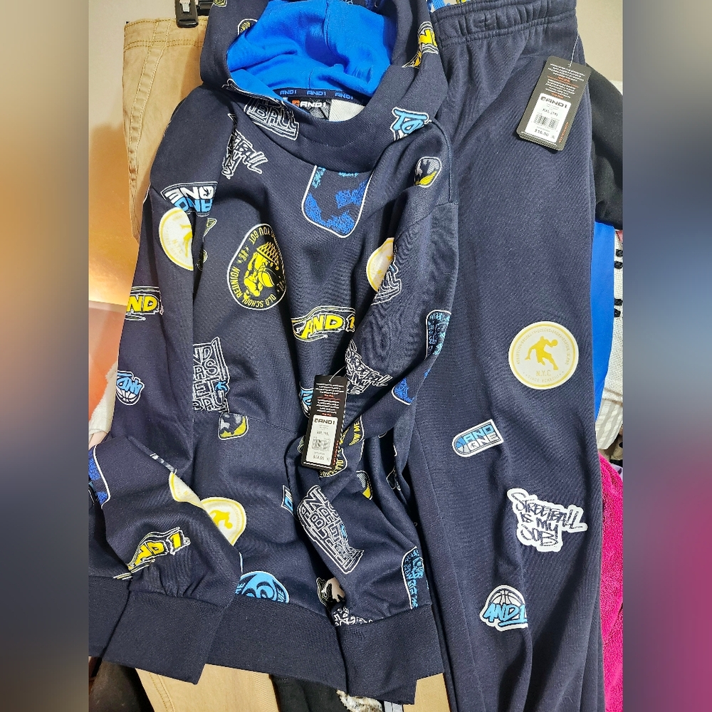 AND1 Kids' Black and Blue Tracksuit